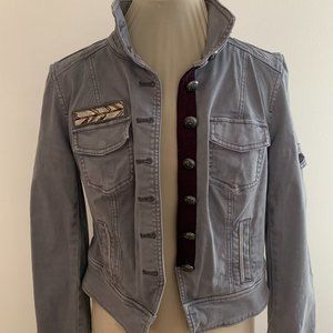 White House Black Market Gray Denim Jacket